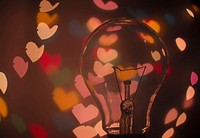 Ligh bulb and heart. Free public domain CC0 photo.