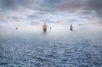 Free tall ships in the ocean image, public domain CC0 photo.