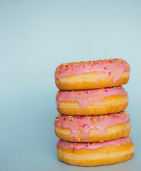 Free pink donut image, public domain dessert CC0 photo.