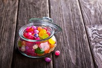 Free jelly bean in the jar public domain sweet CC0 photo.