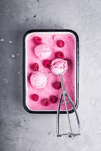Free raspberry ice-cream image, public domain CC0 photo.