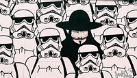 Stormtroopers and Vendetta character mural art. Location unknown - 04/21/2017