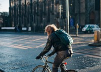 Free lady riding a bike image, public domain transportation CC0 photo.