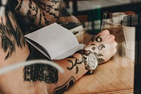 Man in coffee shop, free public domain CC0 image.