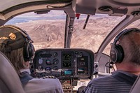 Free pilots in helicopter cockpit image, public domain CC0 photo.