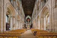 Free church interior photo, public domain hall CC0 image.