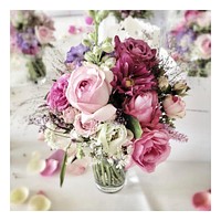Free flower arrangement image, public domain wedding reception CC0 photo.