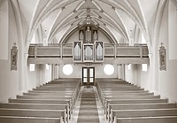 Free church interior photo, public domain religion CC0 image.