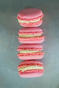 Free pink macaron image, public domain dessert CC0 photo.