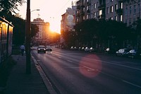 Road at dusk. Free public domain CC0 photo.