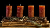 Free unlit candles on table image, public domain CC0 photo.