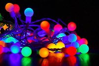 Free Christmas string lights image, public domain decoration CC0 photo.