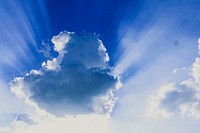 Blue sky with sun rays, free public domain CC0 photo