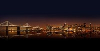 San Francisko cityscape at night. Free public domain CC0 photo.