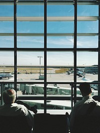 Free airport waiting area image, public domain traveling CC0 photo.