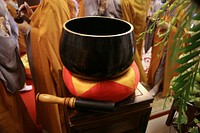 Free black alms bowl Buddhist ceremony public domain CC0 photo