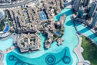 Free Dubai top view photo, public domain city CC0 image.