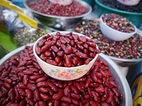 Free red beans in a cup in a market image public domain CC0 photo.