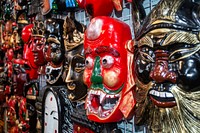 Free colorful masks image, public domain traveling CC0 photo.