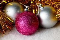 Free glass ball, Christmas ornament image, public domain holiday CC0 photo.