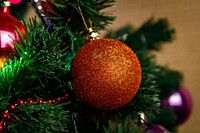 Free glass ball, Christmas ornament image, public domain holiday CC0 photo.