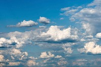 Blue sky with clouds, free public domain CC0 image.