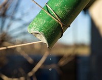 Free Japanese traditional bamboo water pipe, public domain CC0 photo.