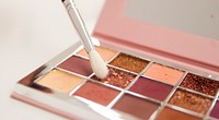 Cosmetics palette, make up close up, free public domain CC0 photo.