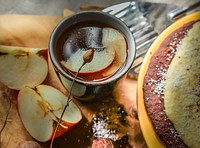 Free chocolate & fruit in a bowl image, public domain food CC0 photo.