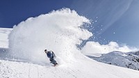 Free snowboarder in deep powder snow photo, public domain sport CC0 image.