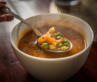 Free hot and sour vegetable soup photo, public domain food CC0 image.