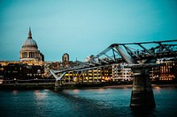 Free view of the Millennium Bridge and St Paul's Cathedral image, public domain CC0 photo.