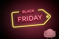 Neon red black friday sign