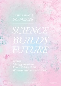 Bubble art science template psd fair aesthetic ad poster