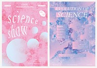 Bubble art science template vector event aesthetic ad posters dual set