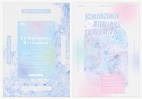 Bubble art science template vector event aesthetic ad posters dual set
