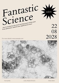 Bubble art science template vector fair aesthetic ad poster