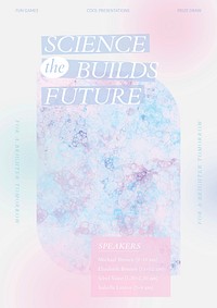 Bubble art science template vector show aesthetic ad poster