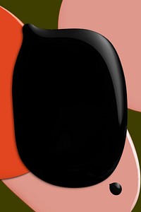 Liquid black paint background psd with colorful creative shape elements