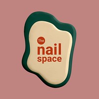 Nail space business logo psd creative color paint style
