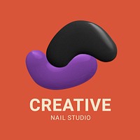 Color paint editable logo vector for creative nail studios