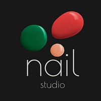 Nail studio business logo psd creative color paint style