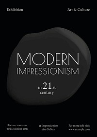 Modern impressionism template vector black paint abstract ad poster
