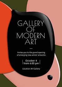 Modern art gallery template vector color paint abstract ad poster