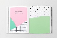 Magazine mockup psd with cute pastel ripped paper