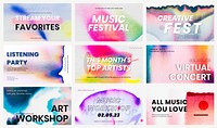 Chromatography colorful music template vector event ad banner set