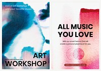 Chromatography colorful music template psd event ad poster dual set