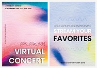 Chromatography colorful music template psd event ad poster dual set