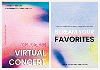 Chromatography colorful music template vector event ad poster dual set