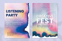 Chromatography colorful music template vector event ad poster dual set